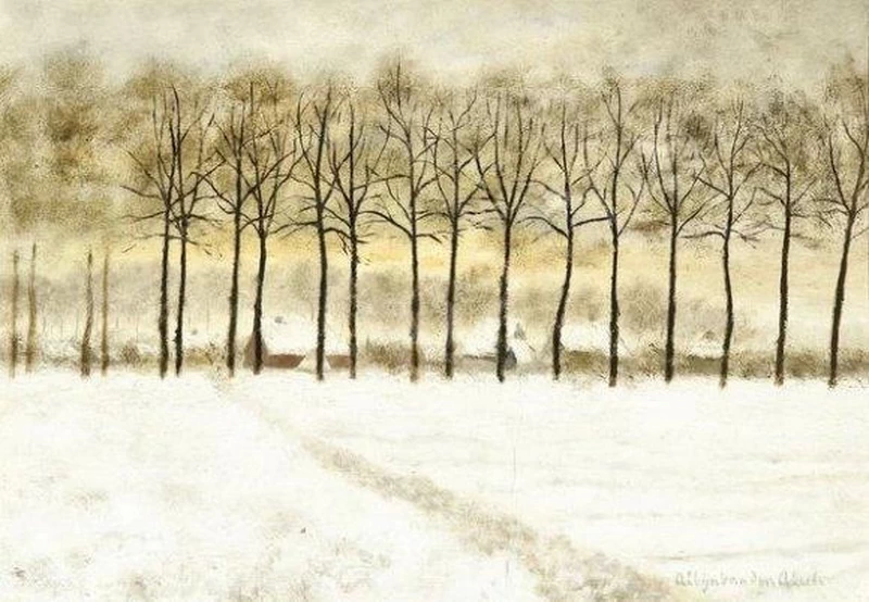 (Sint - Martens, Latem, 27 agosto 1835, Sint, Martens, Latem, 16 novembre 1918), Paesaggio innevato, Galerie De Vuyst, Lokeren
